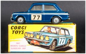 Corgi Toys No 340 1967 Monte-Carlo Sunbeam Imp Car Model, Metallic Blue Body, Complete With Blue/