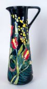 Moorcroft - Impressive Trial Vase ' Tulips ' on Dark Blue Ground. Designer K.W. Excellent Condition.