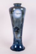 Cobridge Stoneware Lustre Fine and Tall Tapered ' Moonlit ' Vase. Date 2002. 10.25 Inches High,