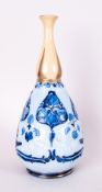 James Macintyre Gesso Faience Vase. c.1900. Stands 9.75 Inches High.