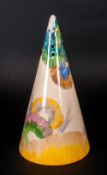 Clarice Cliff Conical Shaped Sugar Sifter / Castor ' Viscaria ' Pattern. Date 1934. 5.5 Inches High.