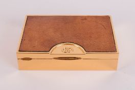 Gucci Gold Plated & Leather Topped Hinged Box, 1.5'' in height 6.75'' in width & 4.75'' in depth.