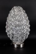 A Fine and Impressive Contemporary Egg Shaped Lamp, With Unusual Spiraling Crystals Attached to a