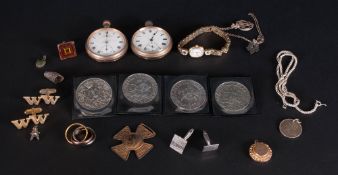 Bag of Assorted Jewellery Items including Victorain Jubilee Cross 1887, 2 pairs of dress