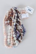 Collection of Fresh Water Pearl Necklaces etc.,comprising a brown and white Keshi pearl torsade