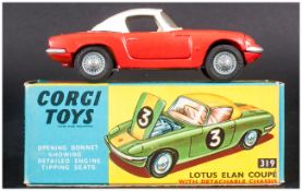 Corgi Toys No 319 Lotus Elan Coupe With Detachable Chassis,Red Body, White Top, Complete With Blue/