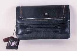 Black Leather Clutch Bag.