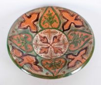 Della Robbia Art Pottery Bowl with Incised Stylish Decoration. Dated 1895, Signed H.J For Hannah