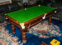 Turn Of The Century Half Size Antique Snooker Table two sets of snooker balls, 1 set of pool balls &