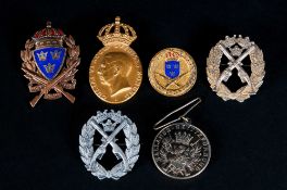 A Collection of Swedish Silver and Silver Gilt and Enamel Badges ( 6 ) In Total. Interesting Lot.