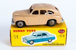 Dinky Toys No 153 Vanguard Diecast Model. Fawn Body, Together  With Associated Red & Yellow