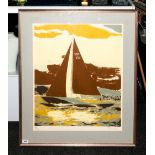 Robert Jones - Artist Signed Ltd Edition and Numbered Screen Print, Num.82-250 ' Sailing Boat of