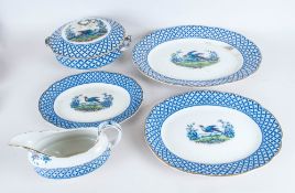 Part Staffordshire Dinnerware Corona Ware Chantilly Pattern comprising lidded tureen, gravy boat,