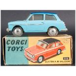 Corgi Toys No 216 Austin A.40 Saloon, Light Blue Body, Dark Blue Roof, Complete With Blue/Yellow