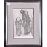 L.S.Lowry 1887-1976 Limited & Numbered Edition Lithograph Titled 'Family Discussion' Pencil marked