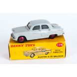 Dinky Toys No 176 Austin A105 Saloon With Windows Diecast Model. Grey Body With Silver Side Flash,
