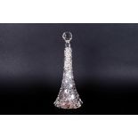 Edwardian Silver & Cut Glass Perfume Bottle, of tappered form. Hallmark Birmingham 1903. Stands