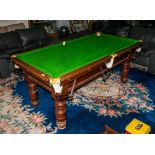 Turn Of The Century Half Size Antique Snooker Table two sets of snooker balls, 1 set of pool balls &