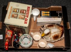 Boxed Lot Comprising boxed Earthenware Biscuit Barrel, cups, salt & pepper, oriental vase etc.