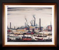 L.S.Lowry R.A Limited & Numbered Edition Colour Print Number 315/850 Titled 'A River Bank' Published