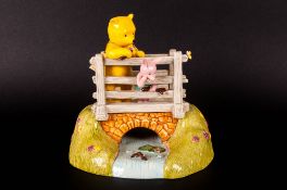Royal Doulton Hand Made Winnie The Pooh Ltd and Numbered Edition Figure Group - Pooh Sticks WP84.