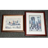 Two Modern Edition Lowry Prints titled 'The Raft. With a facsimile signature. Plus a similar print