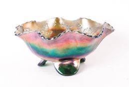 Carnival Glass Bowl, 8'' in diameter, 3.5'' in height.