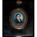 19thC Portrait Miniature Depicting A Nobleman, Appears Unsigned 1½ x 1¼ Inches, Housed In An