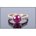Ladies 9ct Gold Single Stone Ruby Ring Fully hallmarked. Ruby est. 1ct.