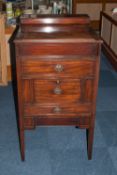 George III Mahogany Gentlemans Campaign Pedestal Washstand, The Hinged Top With Seperate Lead