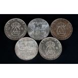 Swedish King Gustaf - Silver 5 Kroner Crowns, Dates 1952 ( 3 ) In Total + 2 Silver Austrian Winter