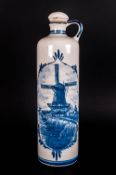 Delfe Blue Bottle / Jug. 27 DM-72/3/9. Height 11 Inches.