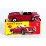 Dinky Toys No 114 Triumph Spitfire - Red With Black Interior Complete With Picture Card Box,