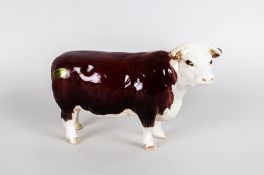 Beswick Animal Figure ' Hereford Champions Cow ' Model Num.1360. Designer A. Gredington. Issued