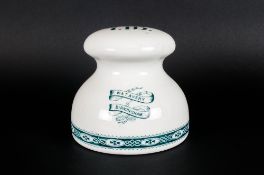 Victorian - Rare W & T Avery Ceramic / Porcelain Leaded Imperial 7lb Weight, White Glazed. 4.75