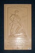 WW2 Military Interest  War Savings Campaign 1944 Bakelite Plaque, Depicting A Raised Image Of A