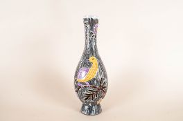 Laholm Sweden Bird Decoration Vase, 10 inches high and mid 20thC