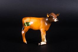 Beswick Animal Figure ' Jersey Calf ' Light Brown. Model No.1249D. Designer A. Gredington. Issued