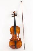 George Pyne Violin, London, Early 20thC. 1 Piece Back, Length 13¾ Inches Apparently Unmarked And