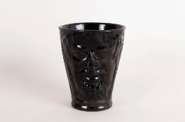 Black Glazed Jackfield Bacchus Mask Drinking Cup. 18thC/early 19thC. 3.5 inches high.