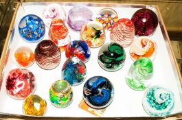 Collection Of Coloured Paperweights, Murano Style,