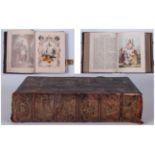 Large Leather Family Bound Volume Of The Pilgrims Progress, By John Bunyan. Printed By Adam and