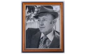 Signed Photo, with Dedication by Alec Guiness. 1976. Size 8 x 9.5 Inches.