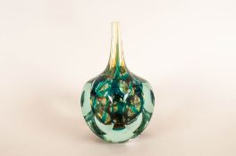 Mdina - Art Glass 4 Sided Faceted Sommerso Vase, In Blue, Green and Amethyst Colour way. Dated
