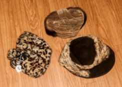 Collection Of Three Ladies Fur Hats