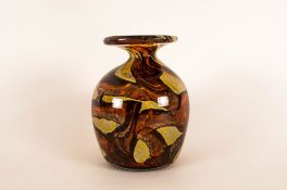 Mdina Art Glass Vase with Agate Design and Chalcedony Pattern. Unmarked but c.1970's. Stands 6