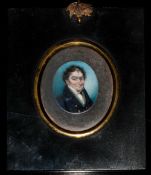 19thC Portrait Miniature Depicting A Nobleman, Appears Unsigned 1½ x 1¼ Inches, Housed In An