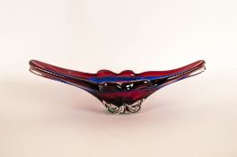 Mazzega Fulvio Bianconi Sommerso Four Colour Way Quality  Bowl, in blue, red, pink and green. 16.