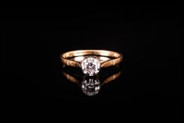 18ct Gold Single Stone Diamond Ring, Illusion Set Round Cut Diamond, Estimated .15pts, Fully
