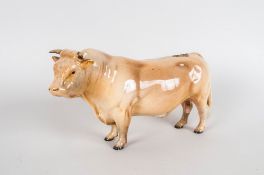 Beswick Animal Figure ' Charolais Bull ' Gloss. Model Num.2463A. Designer A. Maslanlsowski. Modelled